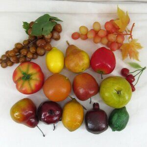 Vintage Faux Artificial Plastic Fruit Lot of 15 Pieces Read Description